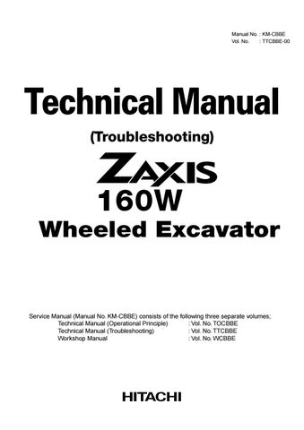 download Hitachi Zaxis 160W Wheeled Excavator able workshop manual