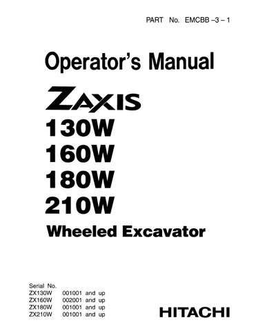 download Hitachi Zaxis 160W Wheeled Excavator able workshop manual